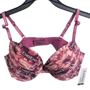Bebe Push Up Bra 36 C Pink Adjustable W-481